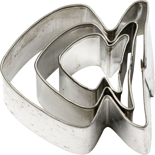 3 x Assorted Size Fish Shaped Metal Cookie Cutters Kitchen Accessories - Hobby & Crafts
