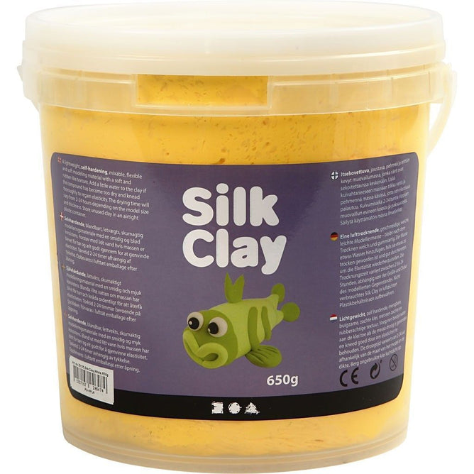 Yellow Colour Pliable Lightweight Modelling Compound With Plastic Bucket 650 g - Hobby & Crafts