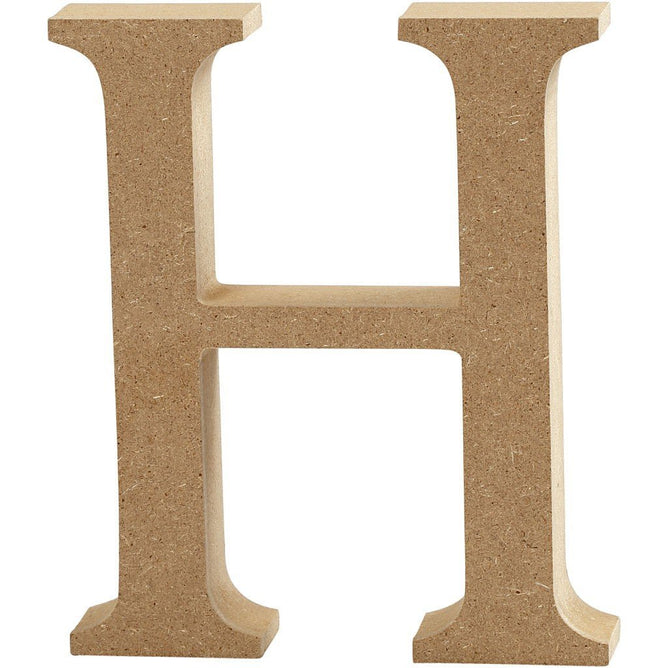 Large MDF Wooden Letter 13 cm - Initial H - Hobby & Crafts