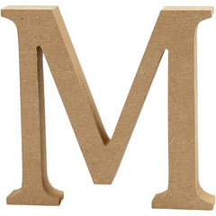 Large MDF Wooden Letter 13 cm - Initial M - Hobby & Crafts