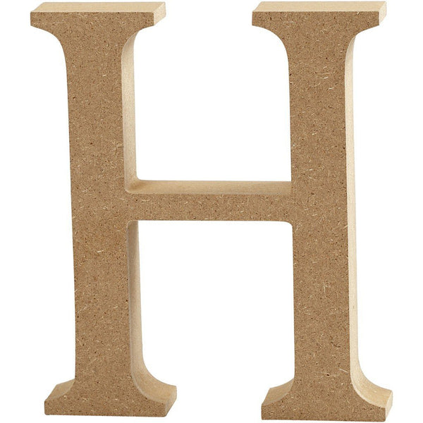 Large MDF Wooden Letter 8 cm - Initial H - Hobby & Crafts