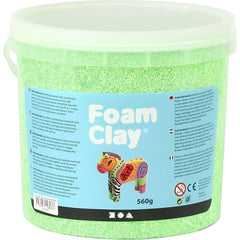 Neon Green Colour Modelling Material Small Beads With Plastic Bucket 560 g - Hobby & Crafts