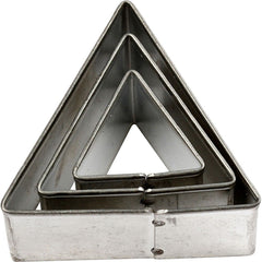 3 x Assorted Size Triangle Shaped Metal Cookie Cutters Kitchen Accessories - Hobby & Crafts