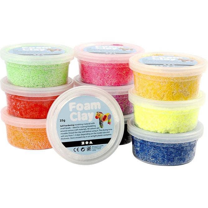 10 x Assorted Basic Colour Small Bead Modelling Material With Plastic Tub 35 g - Hobby & Crafts