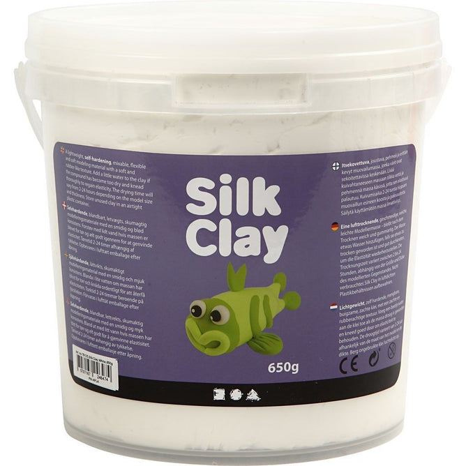 White Colour Pliable Lightweight Modelling Compound With Plastic Bucket 650 g - Hobby & Crafts