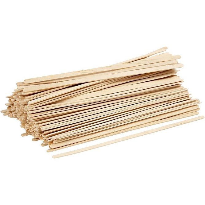 200 x Birch Wood Thin Long Sticks For Ice Lolly Decoration Crafts 19 cm - Hobby & Crafts