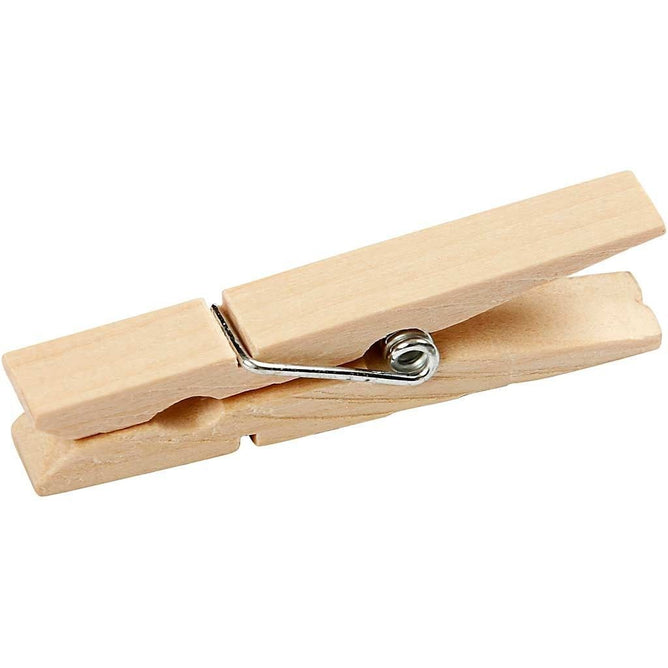 Birch Wooden Clothes Pegs Utility Items Size 48mm x 6mm - Hobby & Crafts