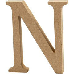 Large MDF Wooden Letter 8 cm - Initial N - Hobby & Crafts