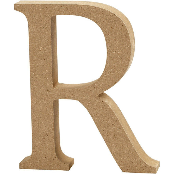 Large MDF Wooden Letter 8 cm - Initial R - Hobby & Crafts