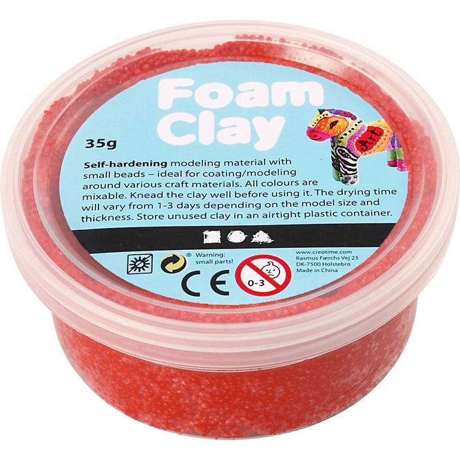Red Colour Small Bead Modelling Material With Plastic Tub 35 g - Hobby & Crafts