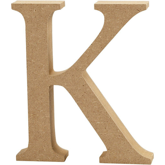 Large MDF Wooden Letter 8 cm - Initial K - Hobby & Crafts