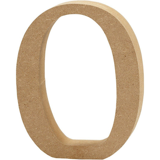 Large MDF Wooden Number 8 cm - Digit 0 - Hobby & Crafts