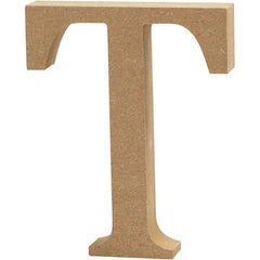Large MDF Wooden Letter 13 cm - Initial T - Hobby & Crafts