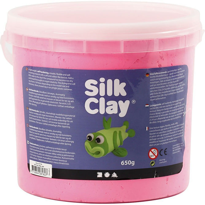 Pink Colour Pliable Lightweight Modelling Compound With Plastic Bucket 650 g - Hobby & Crafts