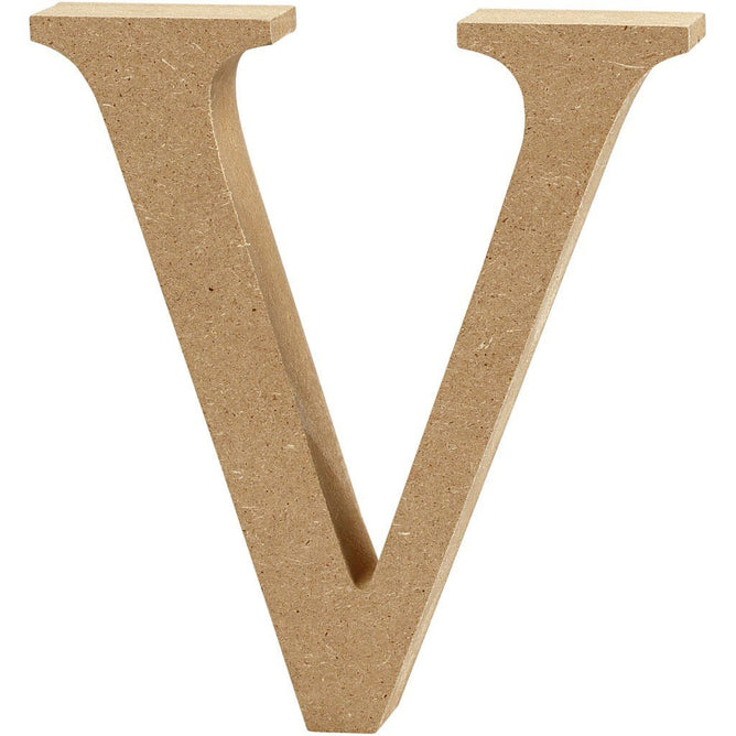 Large MDF Wooden Letter 13 cm - Initial V - Hobby & Crafts