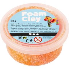 Neon Orange Colour Small Bead Modelling Material With Plastic Tub 35 g - Hobby & Crafts