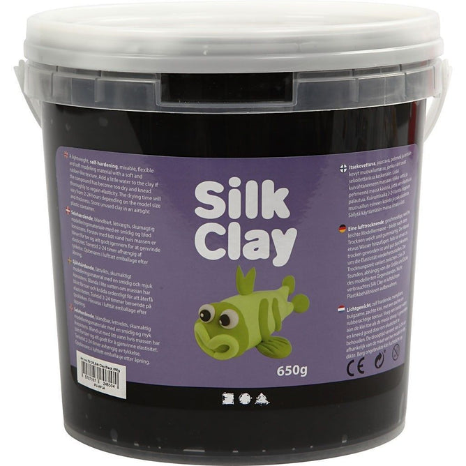 Black Colour Pliable Lightweight Modelling Compound With Plastic Bucket 650 g - Hobby & Crafts