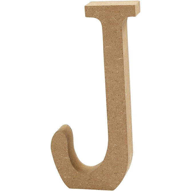 Large MDF Wooden Letter 13 cm - Initial J - Hobby & Crafts