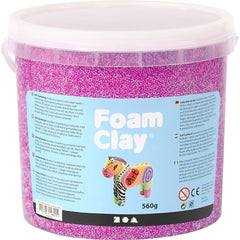 Neon Purple Colour Modelling Material Small Beads With Plastic Bucket 560 g - Hobby & Crafts