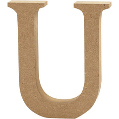 Large MDF Wooden Letter 8 cm - Initial U - Hobby & Crafts