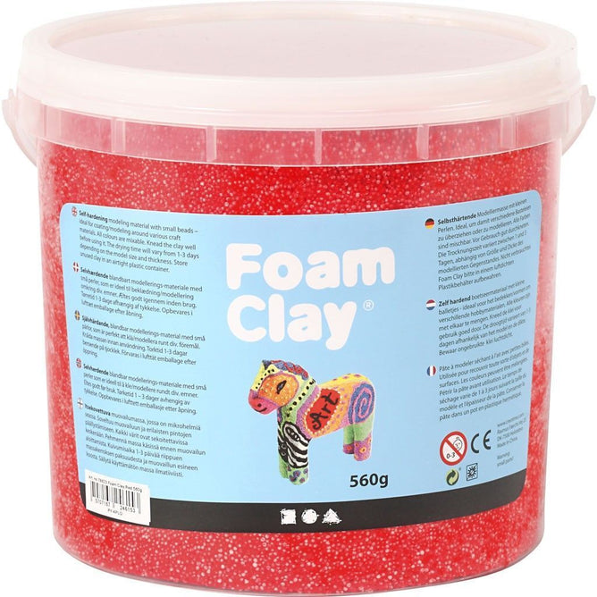 Red Colour Modelling Material Small Beads With Plastic Bucket 560 g - Hobby & Crafts