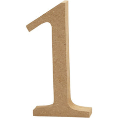 Large MDF Wooden Number 8 cm - Digit 1 - Hobby & Crafts