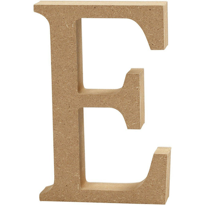Large MDF Wooden Letter 8 cm - Initial E - Hobby & Crafts
