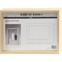 Double Sided Pine Wood A4 Frame With Glass For Photos Pictures Home Decoration - Hobby & Crafts