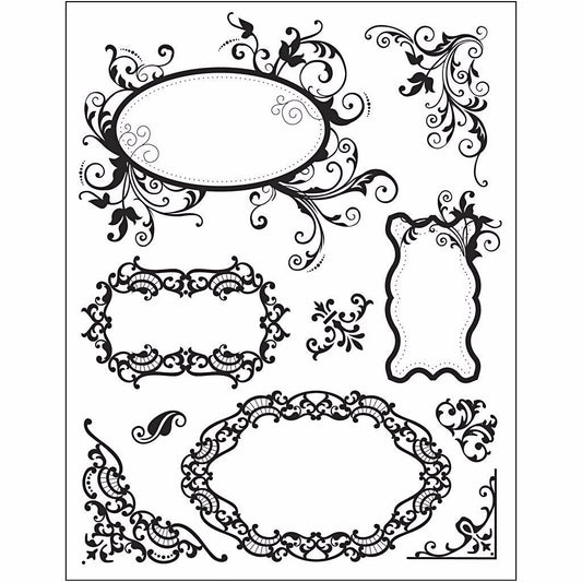Transparent Silicone Stamp 18cm x 14cm Re-usable - Frames - Hobby & Crafts