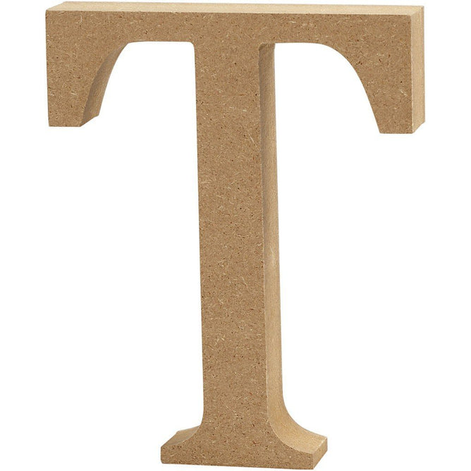Large MDF Wooden Letter 8 cm - Initial T - Hobby & Crafts