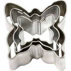 3 x Assorted Size Butterfly Shaped Metal Cookie Cutters Kitchen Accessories - Hobby & Crafts