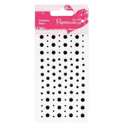 104 x Papermania Adhesive Solid Black Stones Assorted Size Cardmaking Scrapbooking Crafts - Home - Crafts
