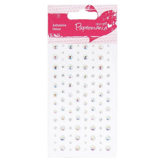104 x Papermania Adhesive Transparent Stones Assorted Size Cardmaking Scrapbooking Crafts - Home - Crafts