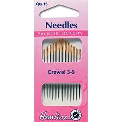 Hemline Gold Eyed Needles - Crewel 3-9 - Hobby & Crafts