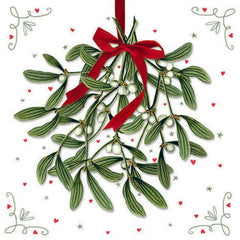 5 Napkins Mistletoe 33 x 33 cm Tissue Decoupage Paper Party Craft - Hobby & Crafts