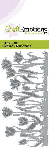 Tulips Border Stencil Die Universal Embossing Cutting Machine Sizzix Card Making - Hobby & Crafts