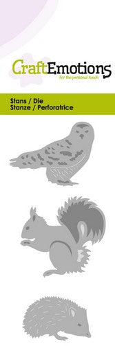 Owl Hedgehog Squirrel Stencil Die Universal Embossing Cutting Machine Sizzix Card Making - Hobby & Crafts