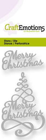 Merry Christmas Tree Stencil Die Universal Embossing Cutting Machine Sizzix Card Making - Hobby & Crafts
