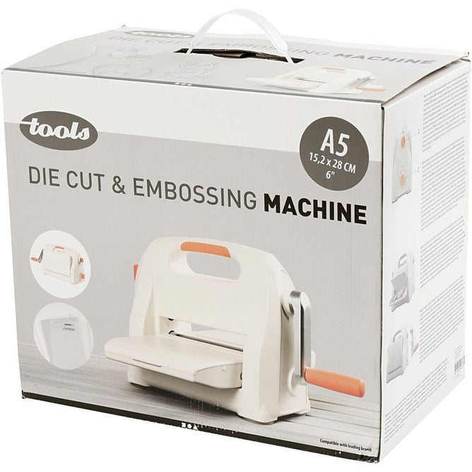 A5 Sunlit White Colour Die Cut Embossing Machine Sizzix With Plate Sheet Worktop - Hobby & Crafts