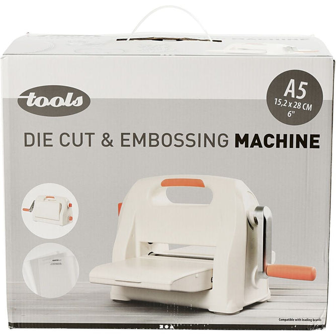 A5 Sunlit White Colour Die Cut Embossing Machine Sizzix With Plate Sheet Worktop - Hobby & Crafts