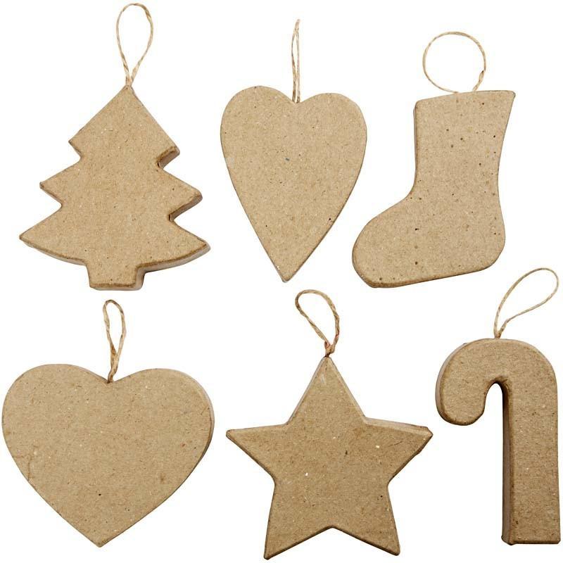 12 x Assorted Hanging Christmas Decoration Tree Star Hearts Stocking Stick - Home - Crafts