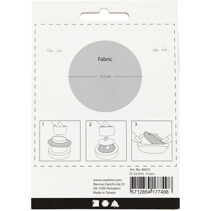 12 x Stianless Steel Round DIY Covered Buttons WIth Tool Set Sewing Crafts 22 mm - Home - Crafts