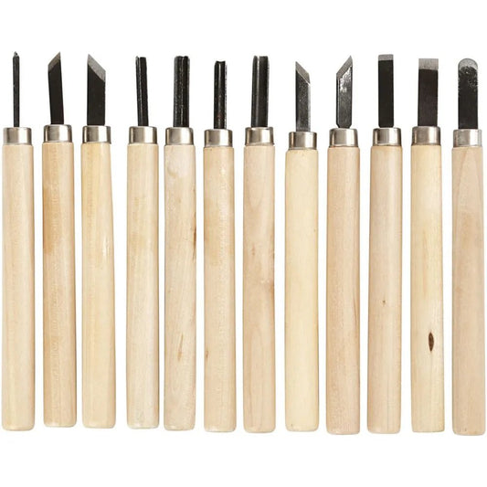 12 x Wood Carving Tools Set Sculpture Soapstone/Woodwork Chisel Craft Supplies