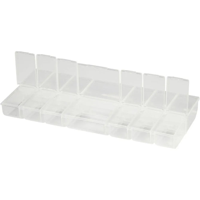 Clear Plastic Storage Box With 14 Compartments Click Lock Lid For Storing 24 cm