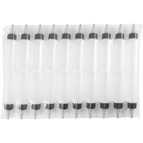 20 x Refillable Plastic Bottles With Screw Tip Lid For Storing Paint Glue 60 ml