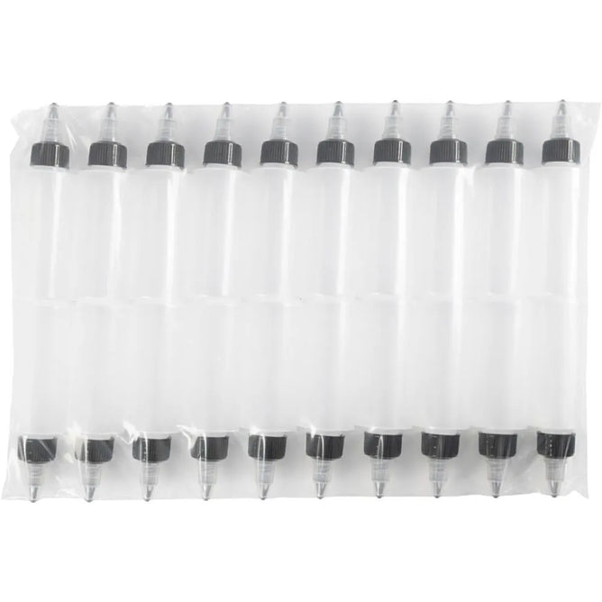 20 x Refillable Plastic Bottles With Screw Tip Lid For Storing Paint Glue 60 ml