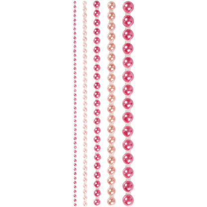 140 x Assorted Colour Self Adhesive Half Pearls With Mother Of Pearl Art Crafts
