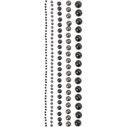 140 x Assorted Colour Self Adhesive Half Pearls With Mother Of Pearl Art Crafts