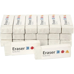 20 Flexible White Erasers Rubbers Pencils Writing School Office Bulk Wholesale