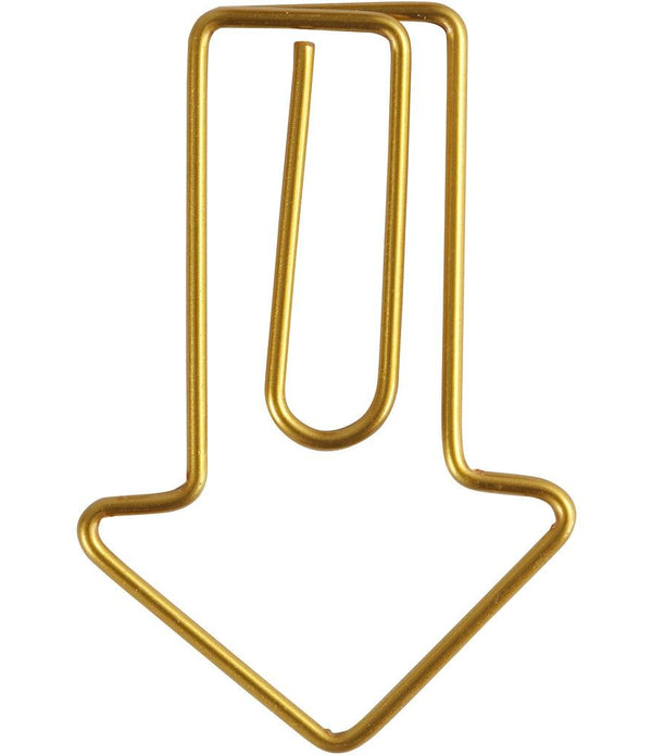 6 x Arrow Shaped Metal Gold Colour Paperclips For Card Gift Decorations 40 mm x 25 mm